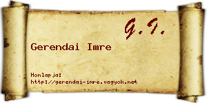 Gerendai Imre névjegykártya